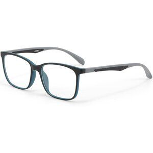 Unisex Black-Grey Square Lightweight Frame Anti Eyestrain Light Blocking Glasses